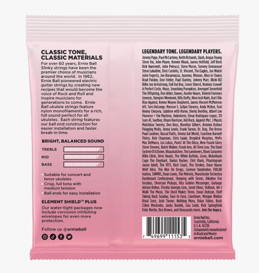 Ernie Ball EB2330 Concert/Tenor Wound Low G Nylon Ball End Ukulele Strings