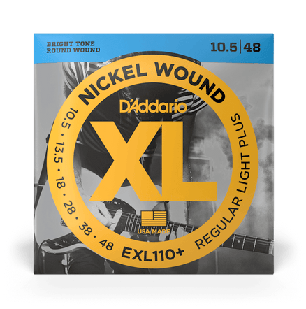 D'Addario EXL110+ Regular Light Plus XL Nickel Electric Guitar Strings 10.5-48