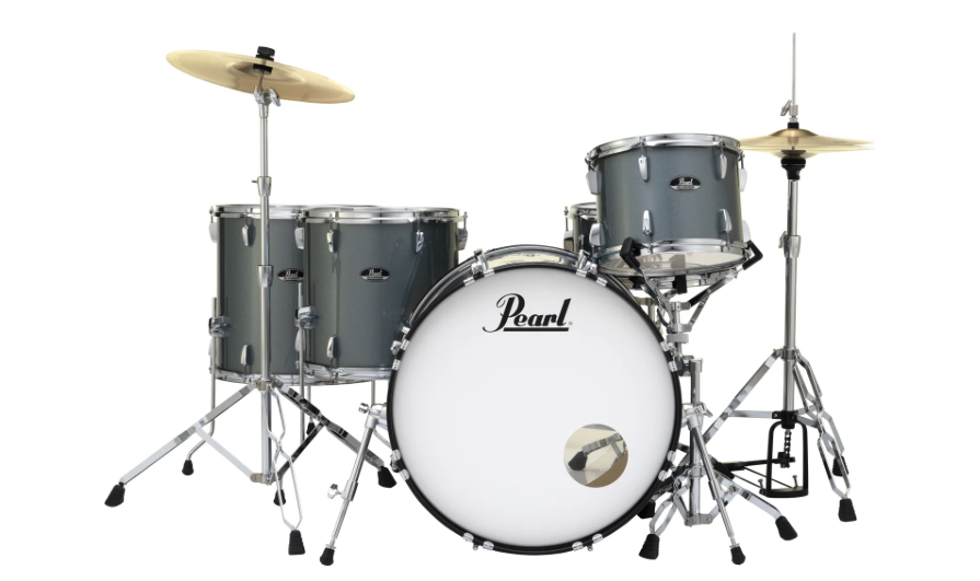 Pearl RS525WFC/C706 Roadshow Drum Set 5 Piece Kit w Cymbals Charcoal Metallic