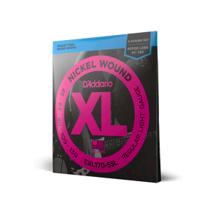 D'Addario EXL170-5SL Regular Light 5-String, Super Long Scale, 45-130 XL Nickel Bass Strings