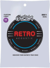 Load image into Gallery viewer, Martin MM11 Retro Monel Nickel Acoustic Guitar Strings - Custom Light