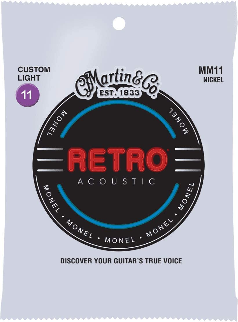 Martin MM11 Retro Monel Nickel Acoustic Guitar Strings - Custom Light