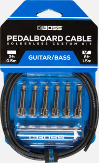 Boss BCK-6 Solderless Pedalboard Cable Kit - 6 of Foot Cable w/ 6 Cable Ends