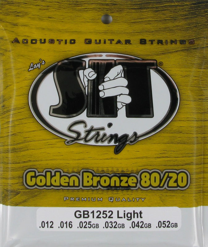 S.I.T. GB1252 Golden Bronze 80/20 Light Gauge 12-52 Acoustic Guitar Strings