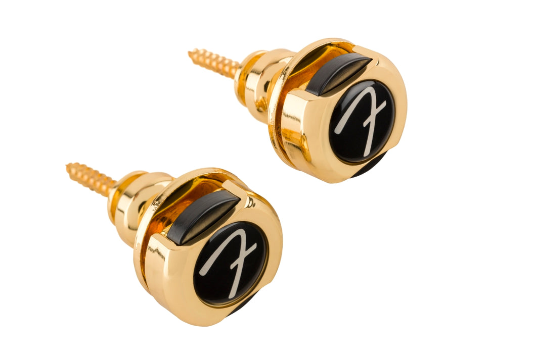 Fender® 'F' Locks, Gold strap locks for guitar