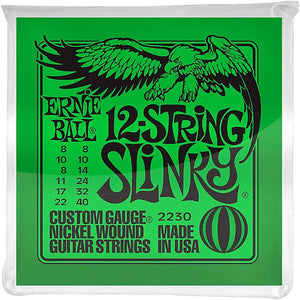 Ernie Ball 2230 12-String Regular Slinky Nickel Wound Electric Guitar Strings, 8-40