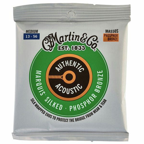 Martin MA550S Marquis Silked Phosphor Bronze Acoustic Guitar Strings - Medium
