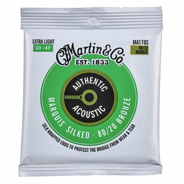 Martin MA170S Marquis Silked 80/20 Bronze Acoustic Guitar Strings - Extra Light