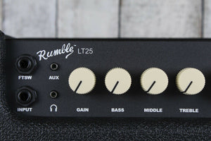 Fender® Rumble LT25 Electric Bass Guitar Combo Amplifier 25 Watt 1 x 8 Amp w USB