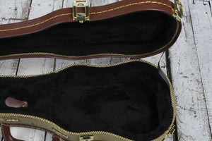 Stagg Soprano Ukulele Hardshell Case Vintage Tweed with Gold Hardware GCX-UKS-GD