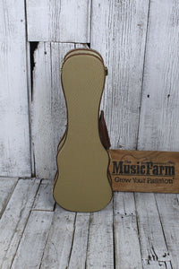 Stagg Soprano Ukulele Hardshell Case Vintage Tweed with Gold Hardware GCX-UKS-GD