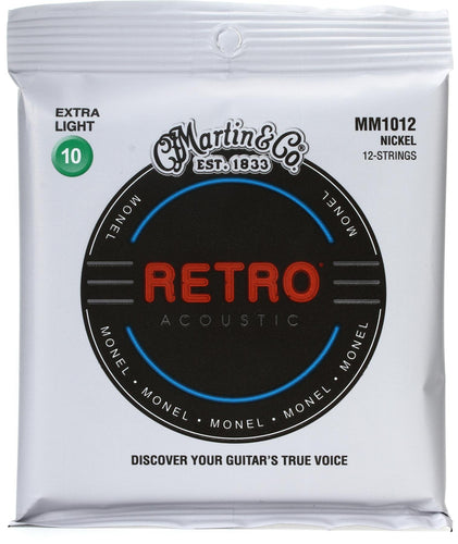 Martin MM1012 Retro Monel Nickel 12- String Acoustic Guitar Strings - Extra Light