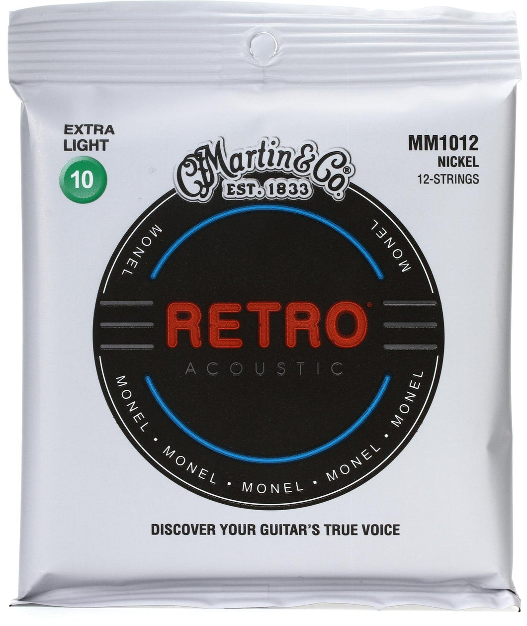 Martin MM1012 Retro Monel Nickel 12- String Acoustic Guitar Strings - Extra Light
