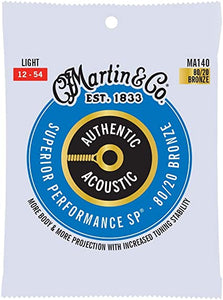 Martin MA140 Authentic 80/20 Bronze Acoustic Guitar Strings - Light