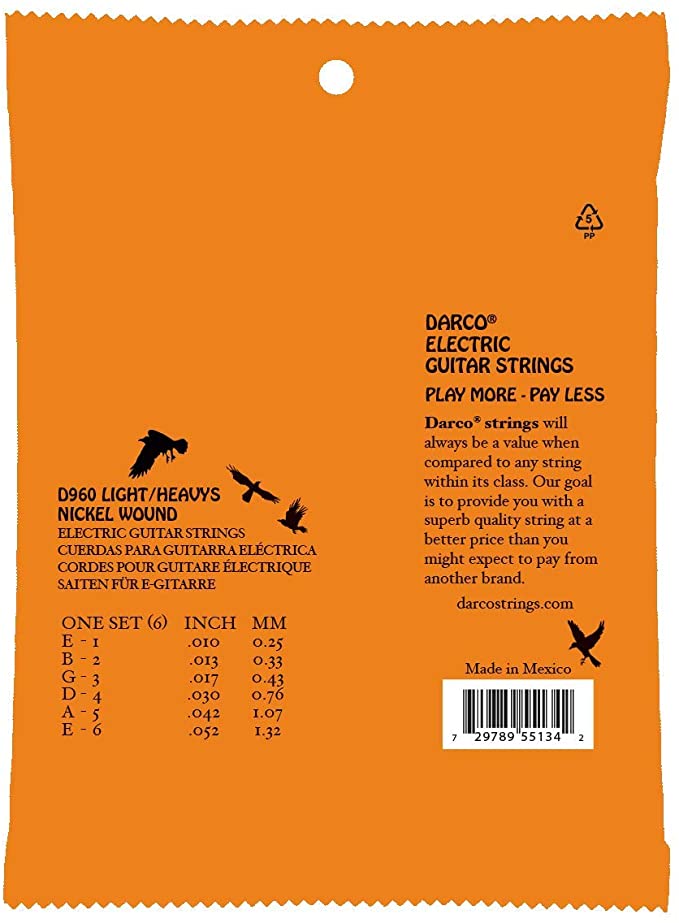 Darco D960 Electric Guitar Strings - Light/Heavy 10's