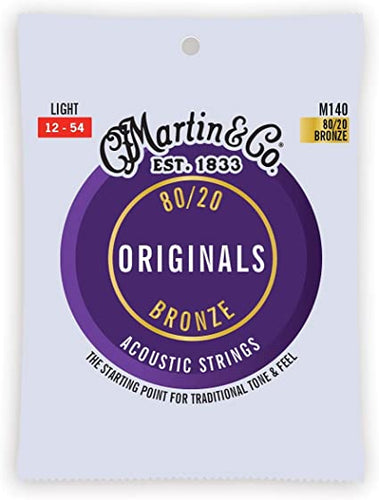 Martin M140 Traditional 80/20 Bronze Acoustic Guitar Strings - Light