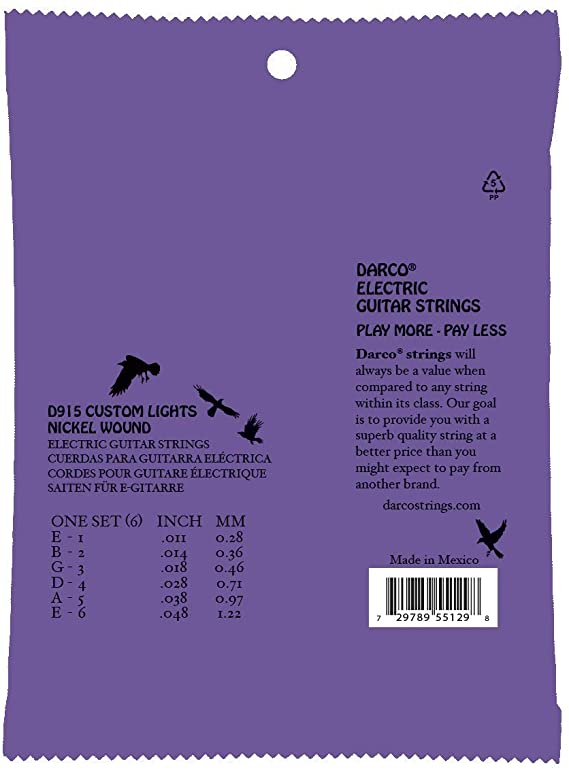 Darco D915 Electric Guitar Strings - Custom Light 11's
