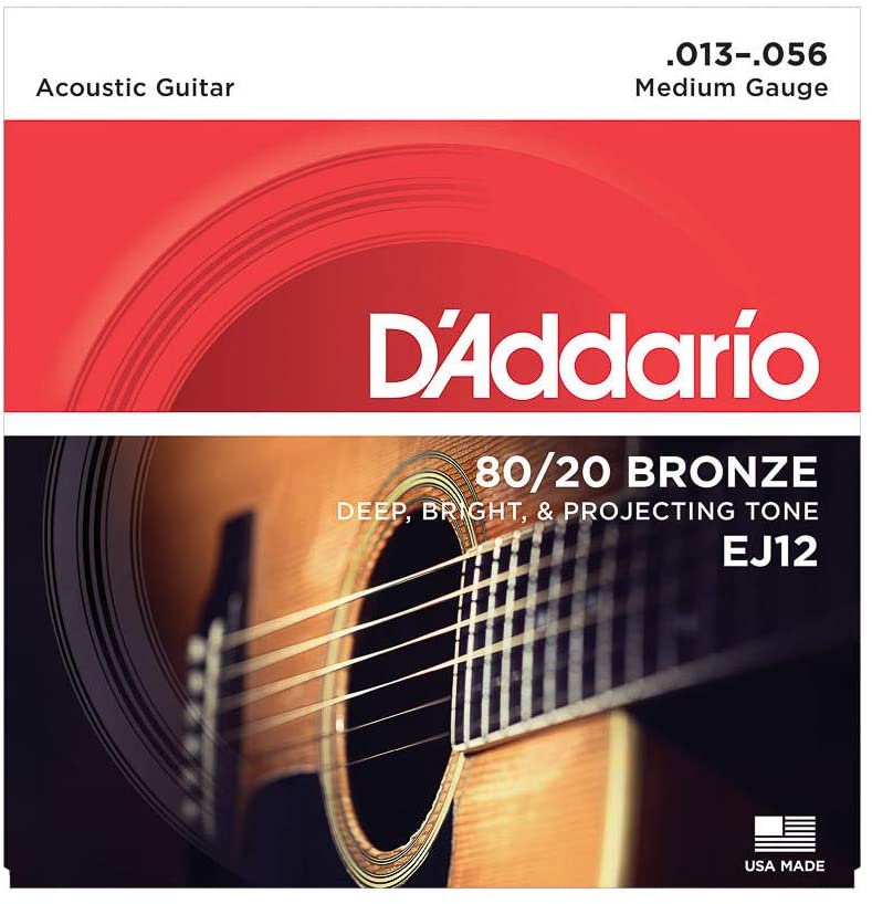 D'Addario EJ12 80/20 Bronze Acoustic Guitar Strings - Medium, 13/56 Main image