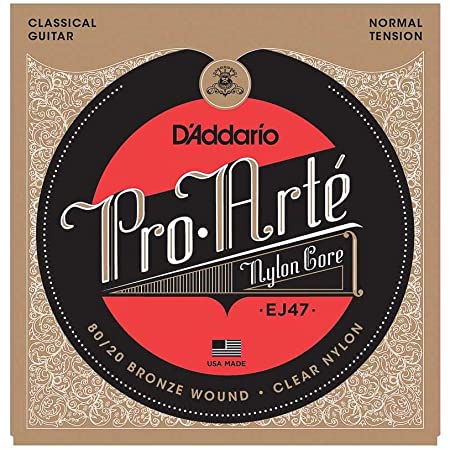 D'Addario EJ47 Pro-Arte 80/20 Bronze, Nylon Core Classical Guitar Strings, Normal Tension