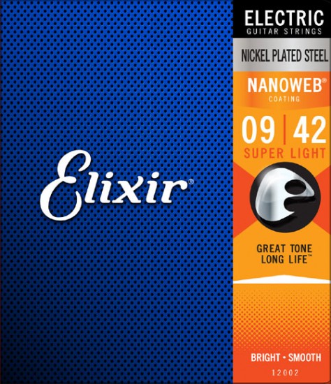 Elixir Nanoweb Nickel Plated Super Light Electric Guitar Strings - 09/42