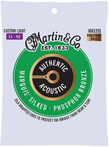Martin MA535S Marquis Silked Phosphor Bronze Acoustic Guitar Strings - Custom Light