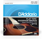 D'Addario EFT16 Phosphor Bronze Flat Top Acoustic Guitar Strings - Light, 12/53
