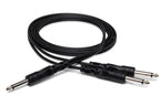 Hosa Y Cable CYP-105, 1/4 in TS to Dual 1/4 in TS - 5 FT