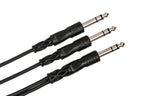 Hosa Y Cable CYS-105, 1/4-inch TRS Male to Dual 1/4" TRS Male - 5 FT