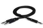 Hosa Y Cable CYS-105, 1/4-inch TRS Male to Dual 1/4" TRS Male - 5 FT
