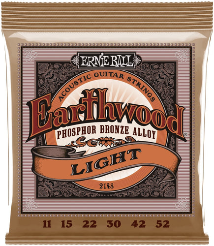 Ernie Ball 2148 Earthwood Phospher Bronze Acoustic Guitar Strings - Light, 11/52