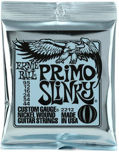 Ernie Ball 2212 Primo Slinky Nickel Wound Electric Guitar Strings, 9.5- 44