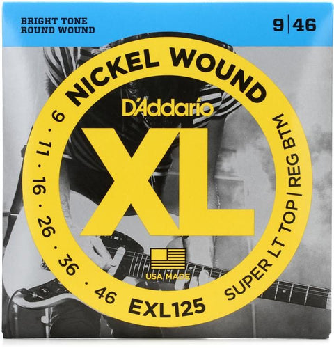 D'Addario EXL125 XL Nickel Wound 9-46 Electric Guitar Strings