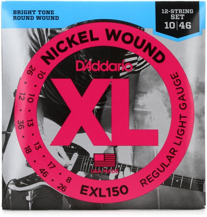 D'Addario EXL150 XL Nickel Wound Reg. 12-String Electric Guitar