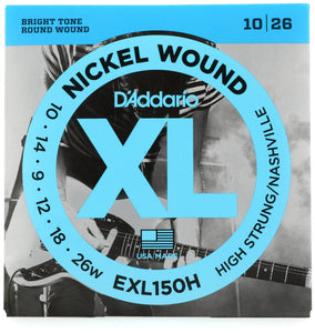 D'Addario EXL150H Nickel Wound Electric Guitar Strings - High-Strung/Nashville Tuning, 10-26