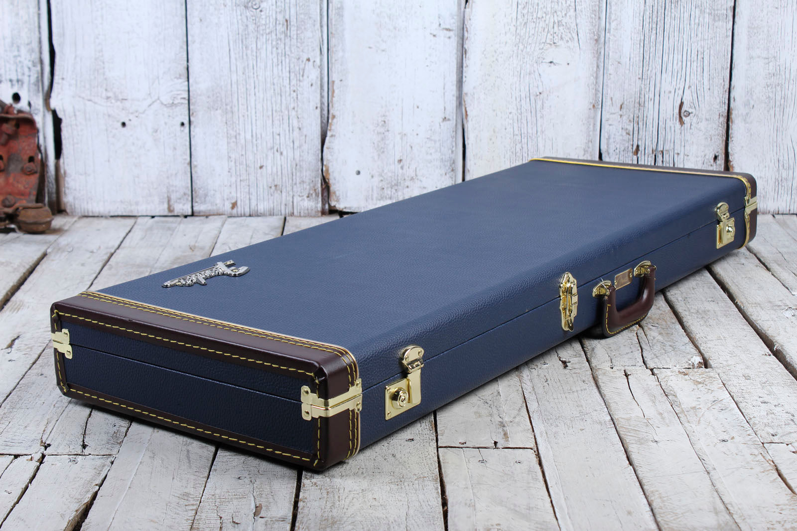 Fender® Classic Series Wood Guitar Case Strat and Tele Hardshell Case Navy  Blue