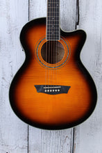 Load image into Gallery viewer, Washburn EA15 ATB Mini Jumbo Acoustic Electric Guitar Flame Maple Tobacco Burst