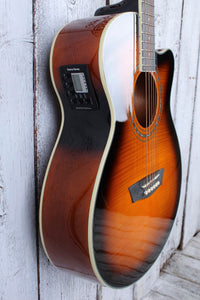 Washburn EA15 ATB Mini Jumbo Acoustic Electric Guitar Flame Maple Tobacco Burst
