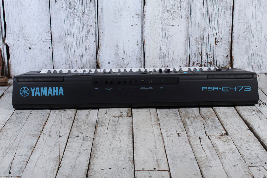 Yamaha PSR-E473 61 Key Portable Keyboard with 820 Voices and Pitch Bend with Power Supply