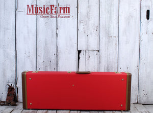 Fender® Classic Series Wood Guitar Case Strat and Tele Hardshell Case Fiesta Red
