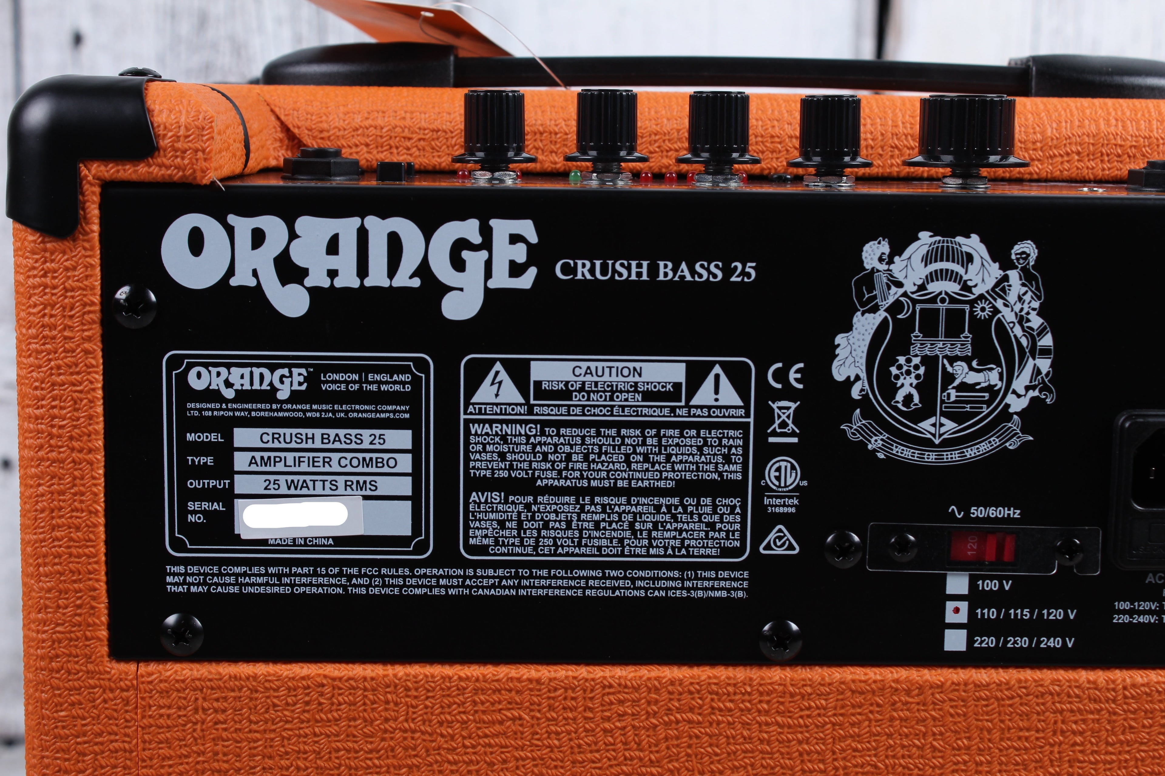 Orange CRUSH BASS 25 Electric Bass Guitar Amplifier 25 Watt 1 x 8 Combo Amp
