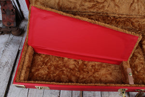 Fender® Classic Series Wood Guitar Case Strat and Tele Hardshell Case Fiesta Red