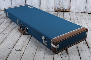 Fender® Classic Series Wood Guitar Case Strat and Tele Hardshell Case Lake Placid Blue