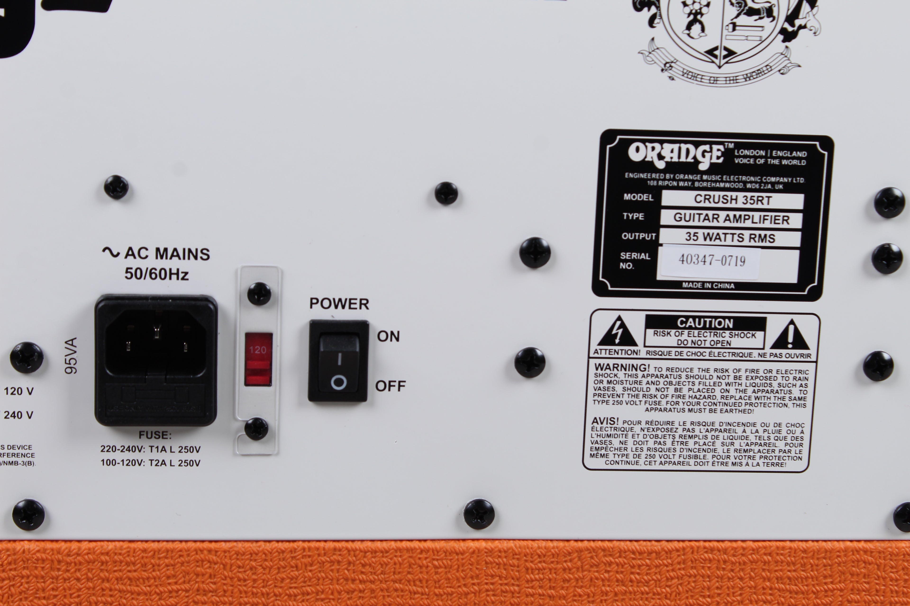 Orange Crush 35RT Electric Guitar Amplifier 35 Watt 1x10 Amp w Reverb & FX Loop