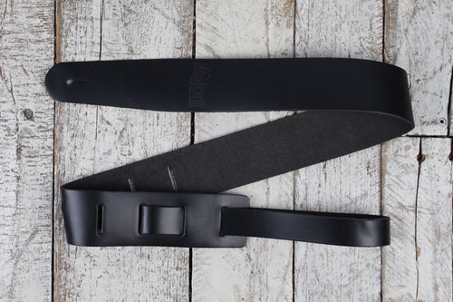 Henry Heller 2 Inch Genuine Cowhide Guitar Strap Black HLO2-BLK