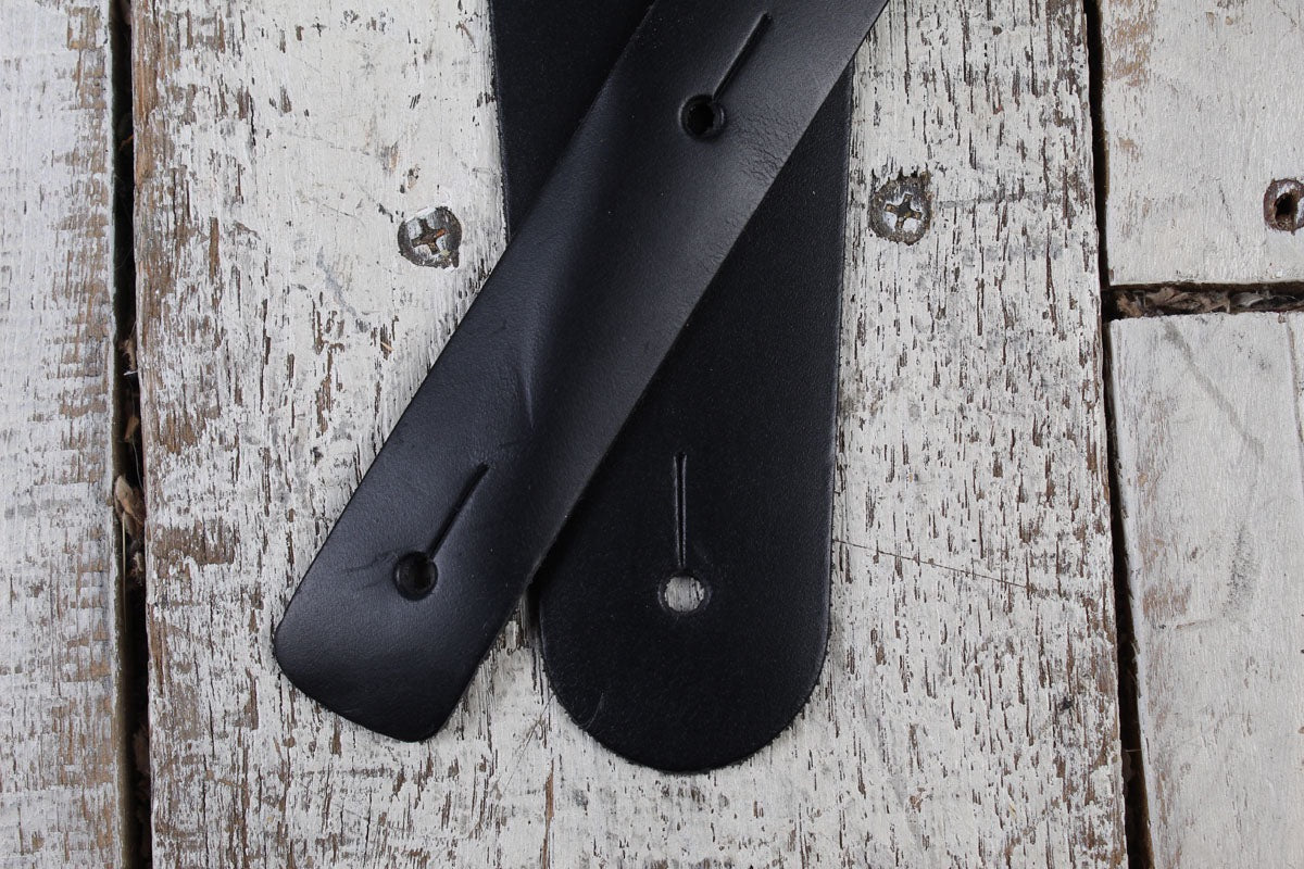 Henry Heller 2 Inch Genuine Cowhide Guitar Strap Black HLO2-BLK