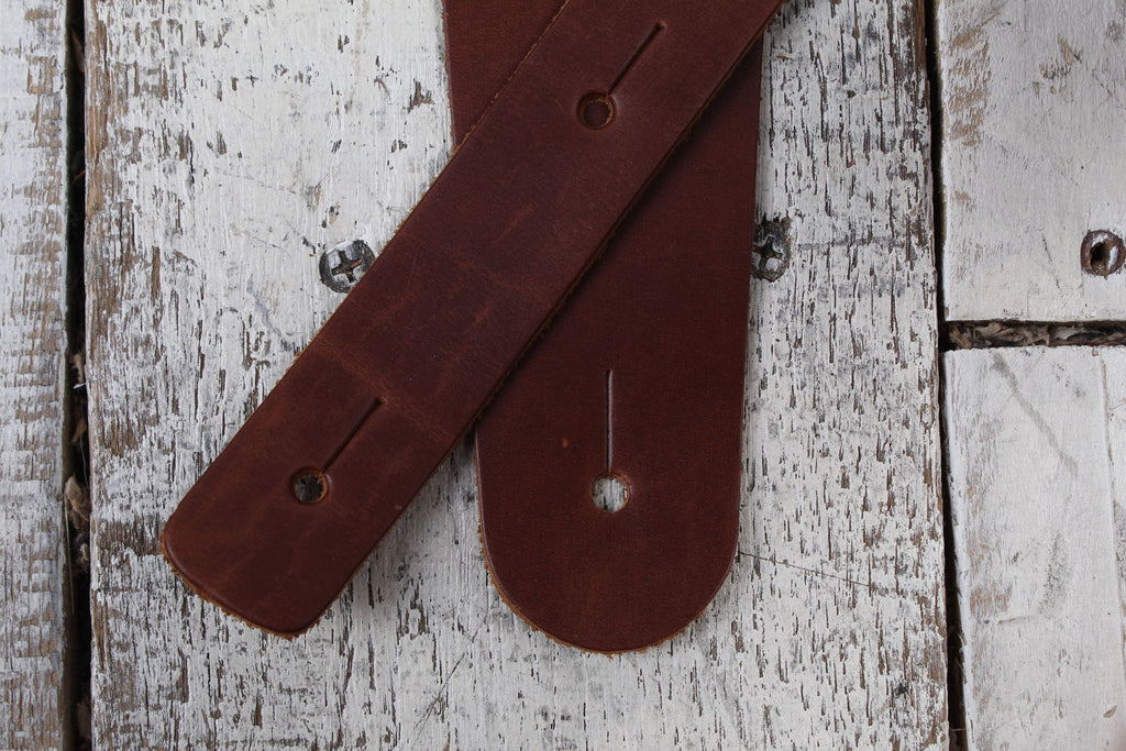 Henry Heller 2 Inch Genuine Cowhide Guitar Strap Brown HLO2-BRN