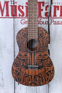 Luna Tribal Mahogany 6 String Baritone Ukulele Guitalele Natural UKE TRIBAL 6