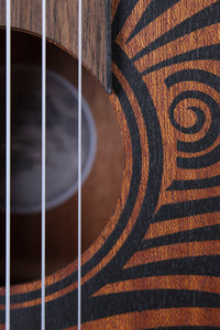 Luna Tribal Mahogany 6 String Baritone Ukulele Guitalele Natural UKE TRIBAL 6