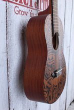 Load image into Gallery viewer, Luna Tribal Mahogany 6 String Baritone Ukulele Guitalele Natural UKE TRIBAL 6
