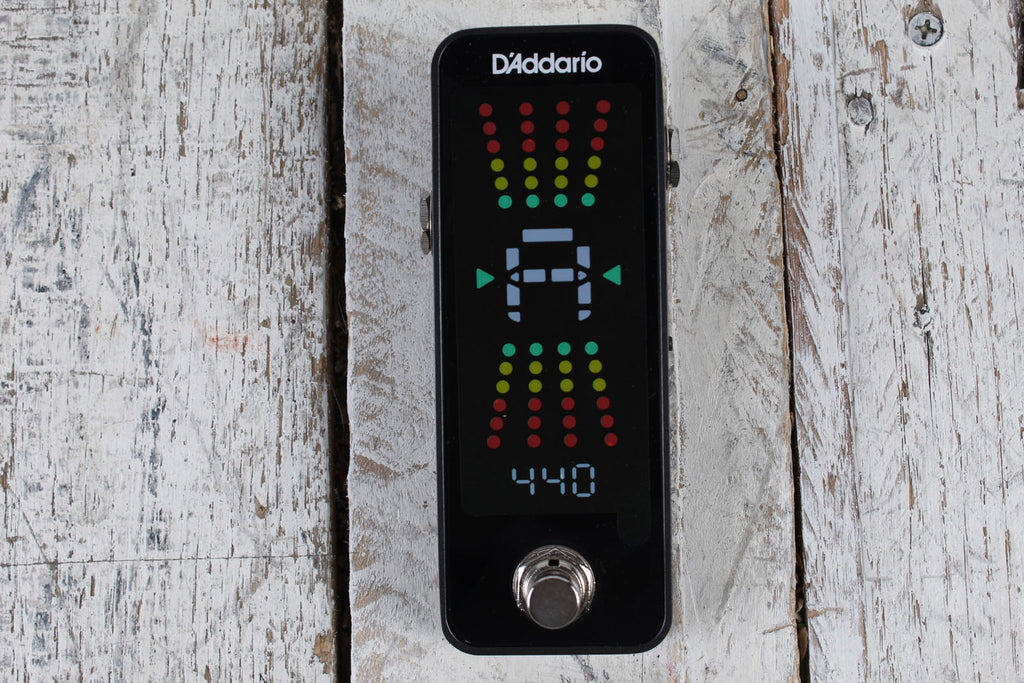D'Addario Chromatic Tuner Plus Tuner Pedal for Electric Acoustic and Bass Guitar